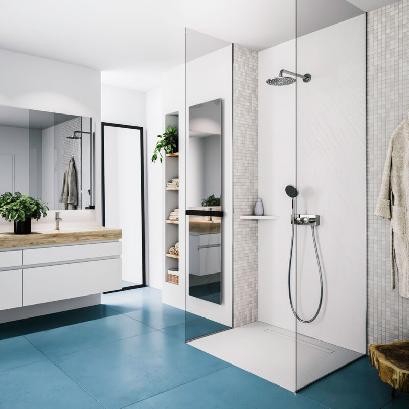 U-tile - Radiateur électrique miroir - 1200 Watts - 200 x 50 cm vertical