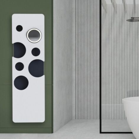 Radiateur sèche-serviettes ook - 1500W - blanc satiné fond anthracite MULLER INTUITIV NEK2525TCEC