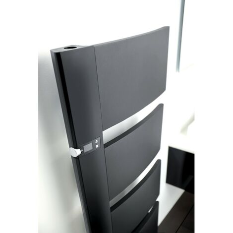 RADIATEUR SECHE-SERVIETTES DESIGN CONNECTE PILOTAGE INTELLIGENT ATLANTIC SENSIUM (Noir Mat - Mat à gauche - 1750 W - 1338 x 563 x 149 mm)