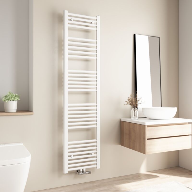 Heilmetz - Sèche-serviette eau chaude 547W Radiateur Salle de Bain Chauffe eau Pour Chauffage Central 160×40cm Blanc