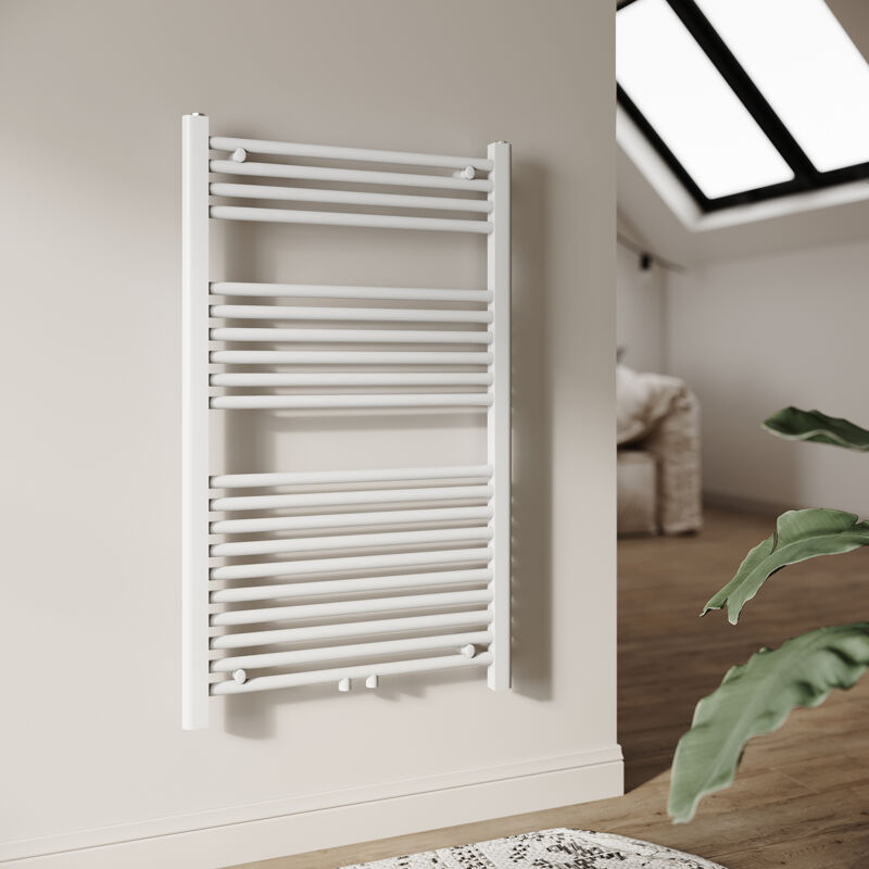 Sonni - Radiateur Salle de bain 1000x600 mm Blanc Radiateur de salle de bain raccord central Radiateur sèche-serviettes