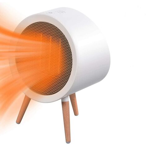 Radiateur Soufflant, 800W Ventilateur de Chauffage Mobile, Mini Chauffage Électrique Portatif en Céramique 3 Mode, Boutons Tactiles Complets et Fonction de Minuterie pour Salon Chambre Bureau