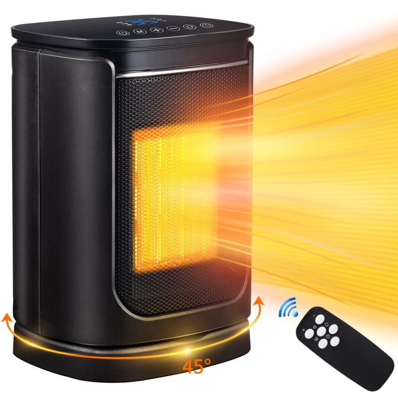 Shining House - Radiateur Soufflant Céramique 1500W avec Télécommande – Salle de Bain