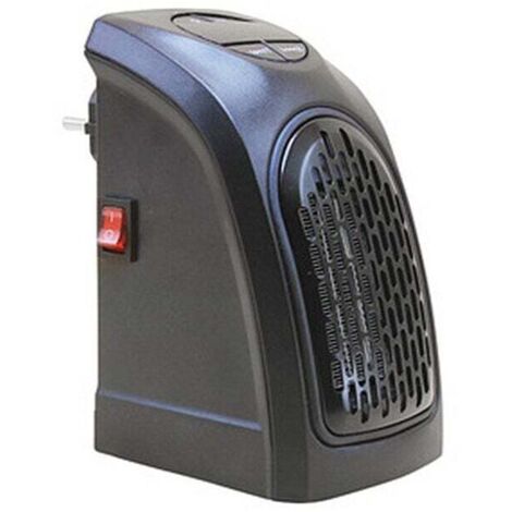Radiateur soufflant électrique de salle de bain SHINING HOUSE, mini radiateur d'appoint avec thermostat réglable, puissance de 400 watts, faible consommation – Noir