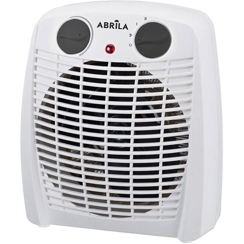 Fabrilamp - Radiateur Soufflant Électrique Gambie Blanc/Noir 2000W 2 Puissances 3 Fonctions (23,8x19,5x11,7cm)