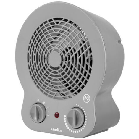 Radiateur Soufflant Électrique Gris Cremona 2000W 2 Puissances 3 Fonctions Thermostat (26,5x22,5x13cm)