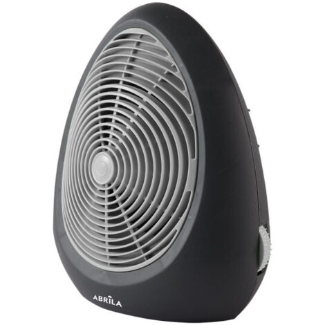 Radiateur Soufflant Électrique Perugia Noir/Gris 2000W 2 Puissances 3 Fonctions Thermostat (30,5x27x16cm)