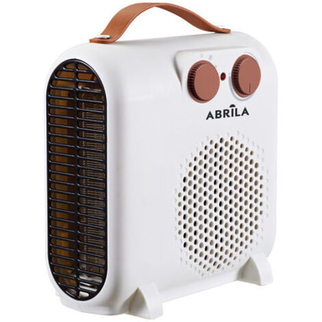 Radiateur soufflant électrique Tundra blanc/marron 000W 2 puissances 3 fonctions (24,8x23,3x11,7cm).
