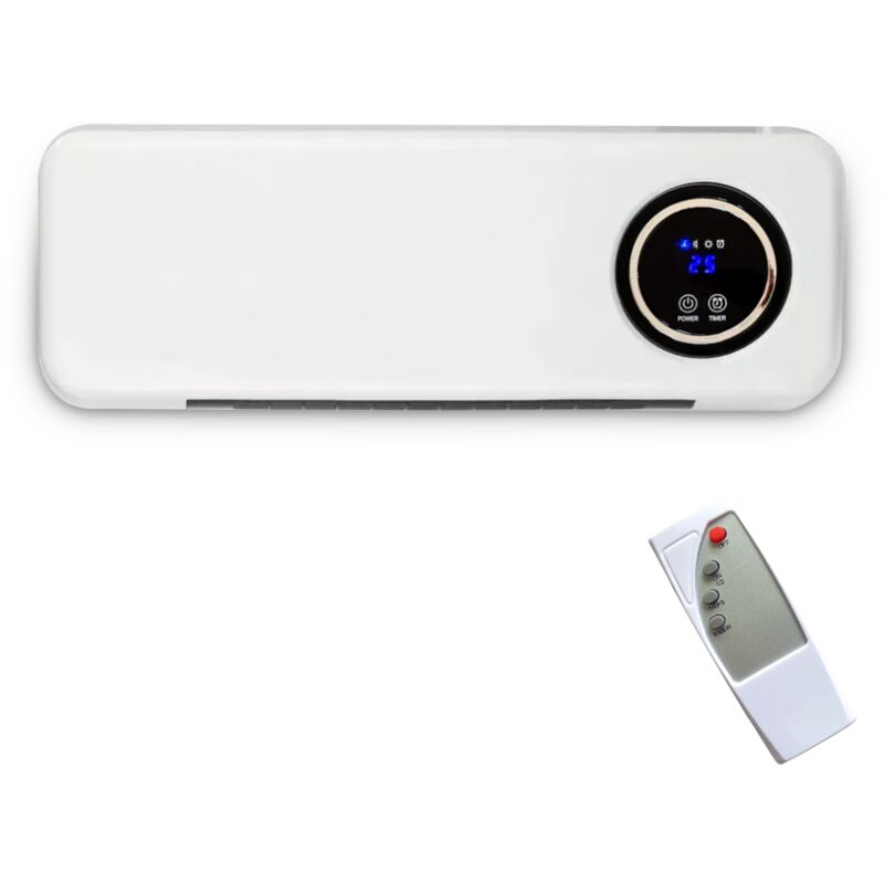 Mediawave Store - Radiateur soufflant mural 2000W avec télécommande, écran lcd et minuterie