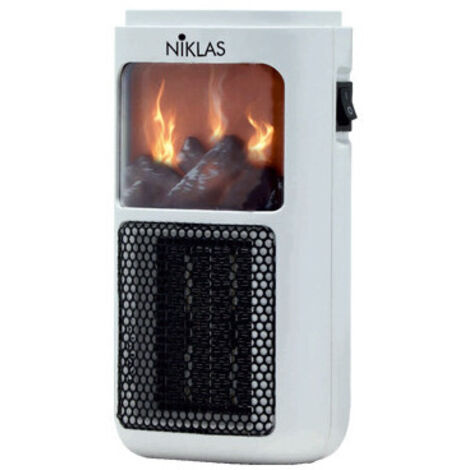 RADIATEUR SOUFFLANT NIKLAS AVEC PLUGIN PTC DISTRIBUTEUR CÉRAMIQUE FUEGO 400W 11x10xH19 cm