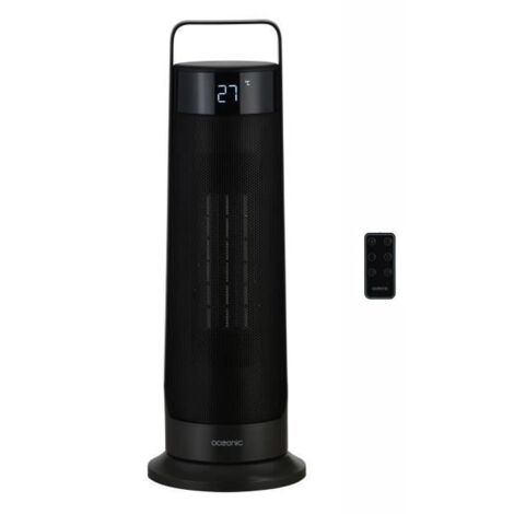 Radiateur soufflant oscillant - Céramique - OCEANIC - 2000 W - Télécommande - Noir