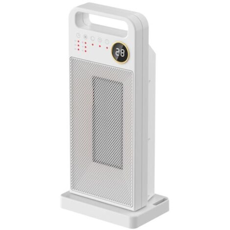 Radiateur soufflant， Petit Chauffage Électrique Portatif, Radiateur Soufflant Salle de Bain,avec télécommande,HQ-YND-2000D,Blanc
