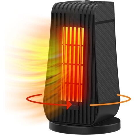 Radiateur Soufflant Portatif 1200W 3s Chauffage Rapide PTC Mini Radiateurs 3 Modes de Chauffage Ventilateur Réglable Protection contre la Surchauffe Chauffage Électriques (Noir)