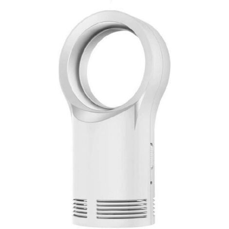 Radiateur soufflant sans lame Chauffage PTC silencieux Mini chauffe-air économe en énergie avec thermostat réglable à 2 vitesses et protection contre la surchauffe pour la maison de bureau Blanc