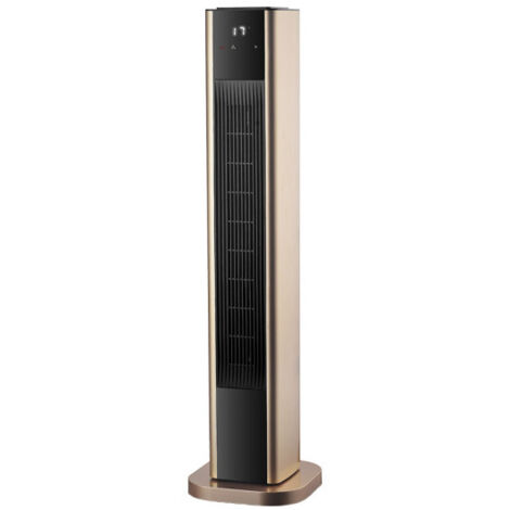 Radiateur Soufflant Vertical Céramique 2000w Or Oscillant 2puissances 3fonctions 86x22x22cm Télécommande Thermostatique. Minuteu
