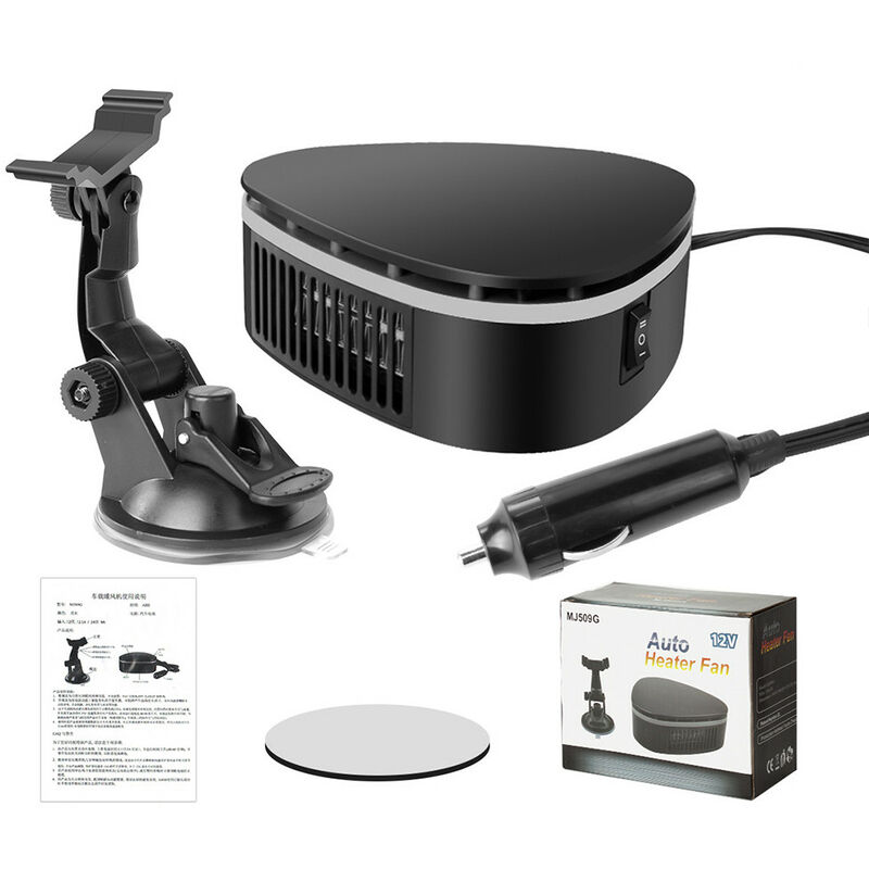 Radiateur soufflant,Ventilateur de refroidissement universel pour chauffage de voiture, ventouse réglable à 360 °, dégivrage et désembuage du