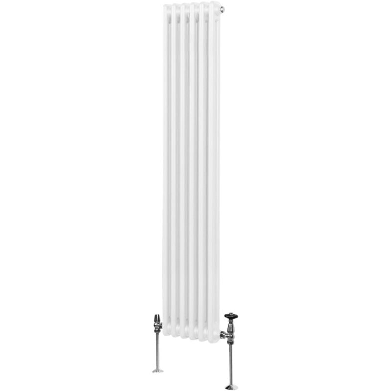 Monster-shop - Radiateur Traditionnel à Double Colonne 1800 x 292 mm, Chauffage Moderne Vertical en Acier au Carbone Blanc Brillant, Cuisine Salon