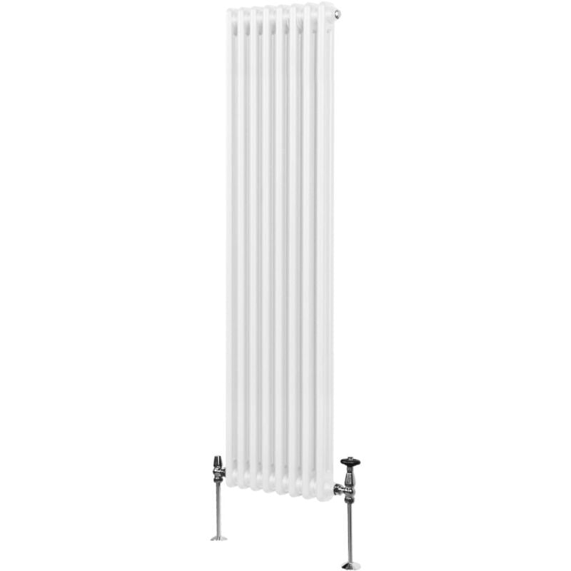 Monster-shop - Radiateur Traditionnel à Double Colonne 1800 x 382 mm, Chauffage Moderne Vertical en Acier au Carbone Blanc Brillant, Cuisine Salon