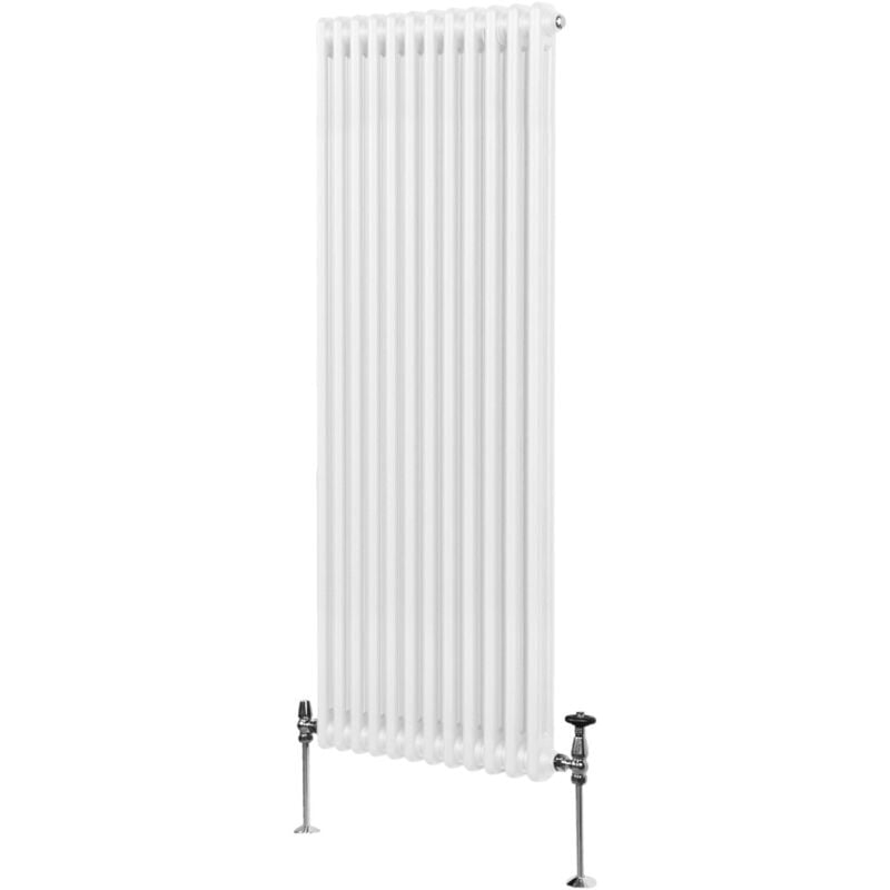 Monster-shop - Radiateur Traditionnel à Double Colonne 1800 x 562 mm, Chauffage Moderne Vertical en Acier au Carbone Blanc Brillant, Cuisine Salon