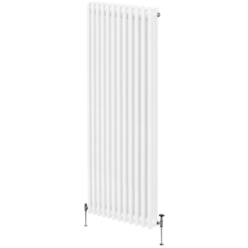 Radiateur Traditionnel à Triple Colonne 1800 x 562 mm, Chauffage Moderne Vertical en Acier au Carbone Blanc Brillant, Cuisine Salon Salle de Bain