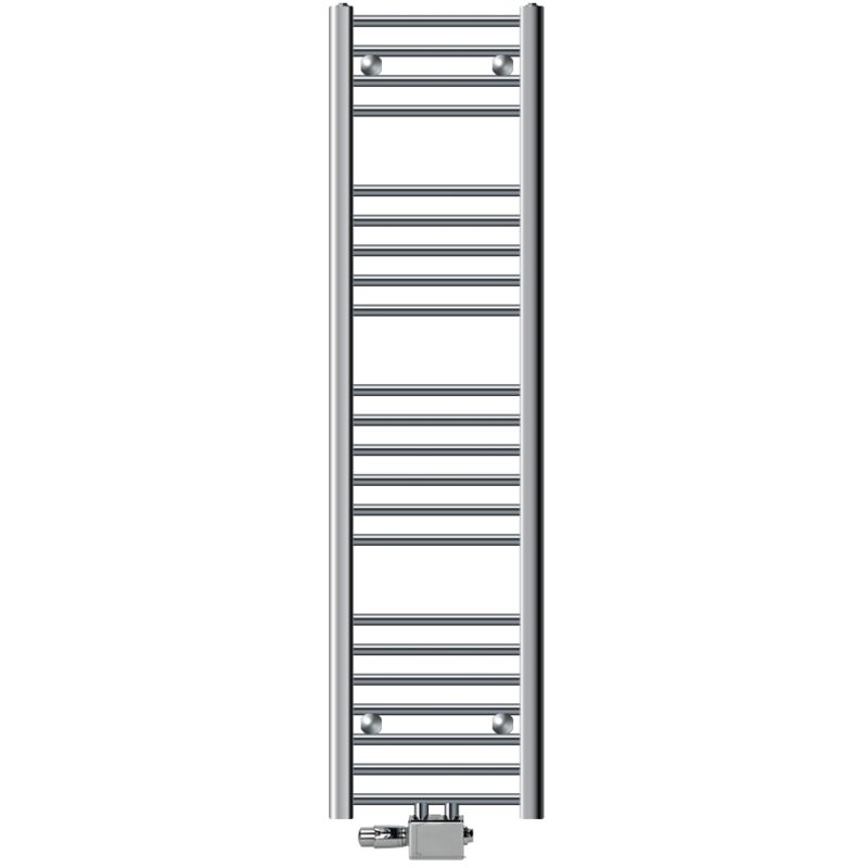 Luxebath - ecd Germany Radiateur 300x1400 mm Chrome Droite Raccord Central au Bas avec Garniture de Raccordement Universel Forme d'Angle et de