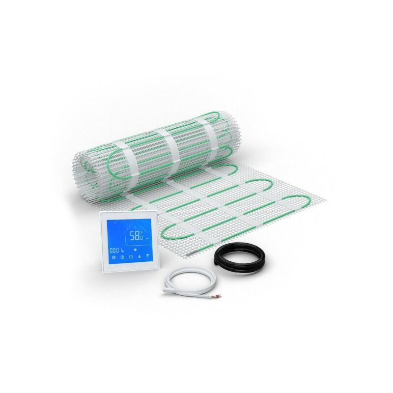 Kit pour carrelage, pierre ou chape 200 W/m2 + Thermostat MCS 450 WIFI - Blanc' '2.0 m²