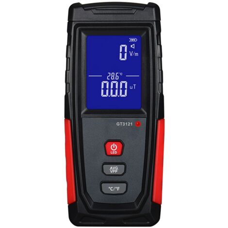 Radiation Checker Electromagnetic Camp, Rechargeable, LCD, Black/Red