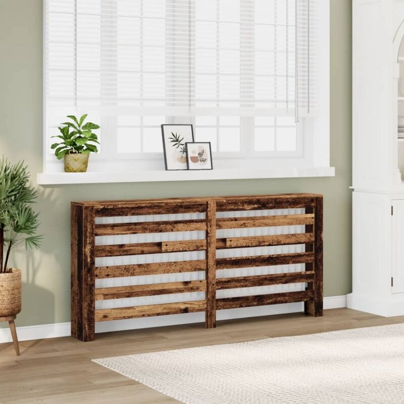 Radiator Cover Old Wood 175x20x82 Cm Engineered Wood Vidaxl
