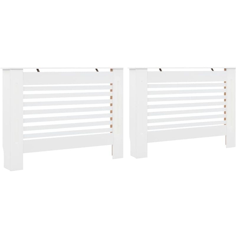 Radiator Covers 2 pcs White 112x19x81.5 cm mdf Vidaxl