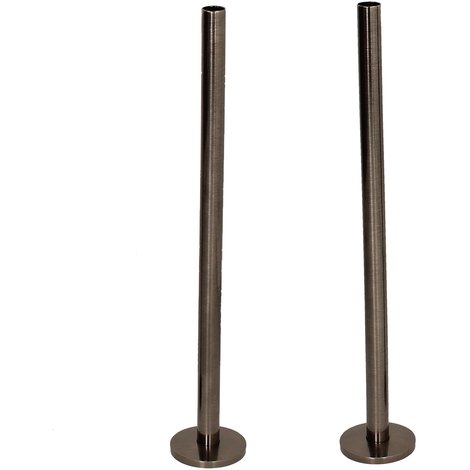 Radiator Pipe Covers Floor Plates Black Nickel Pack Of 2 15mm X 300mm