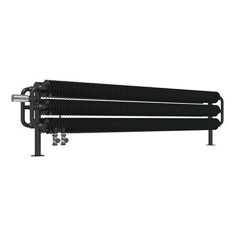 Radiatore acqua calda nero alto 190mm e largo 1940mm - 1420 Watt - RIB190/1940HSDVLN