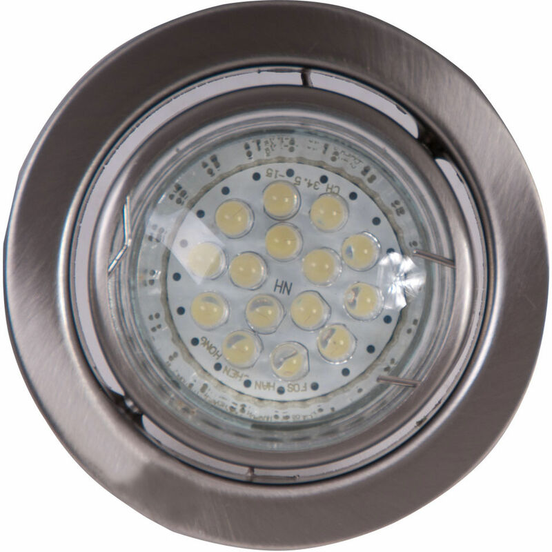 Image of Faretto da incasso a led argento da incasso a soffitto per bagno, orientabile, IP23, metallo, 2W 100Lm bianco caldo, d 8 cm