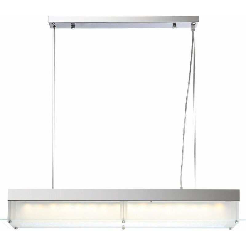 Image of 48W led cristallo lampada a sospensione telecomando soffitto pendolo faretto cromato commutabile Globo 49330
