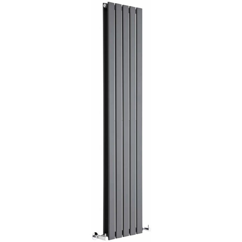 Delta Radiatore Termoarredo di Design Verticale Moderno - Termosifone con Finitura In Antracite - Pannelli Piatti - 1600 x 350mm - 1102 Watt