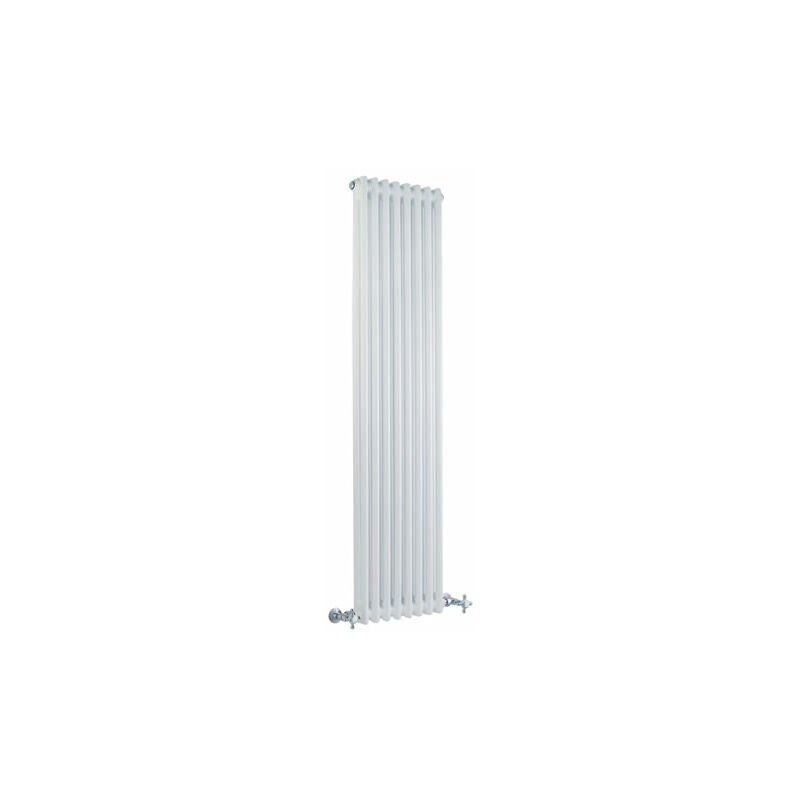 Hudson Reed - Regent Radiatore Termoarredo di Design Verticale In Stile Ghisa - Termosifone Con Finitura Bianca - 2 x 8 Colonne - 1096W - 1500 x 380