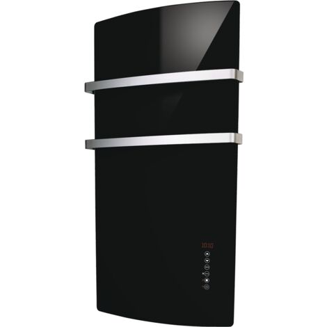 Radiatore elettrico scaldasalviette in vetro nero Radialight Deva GLANER02  Nero