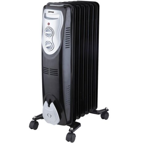 Radiatore elettrico Zephir ad olio 7 elementi 600 / 900 / 1500 watt nero