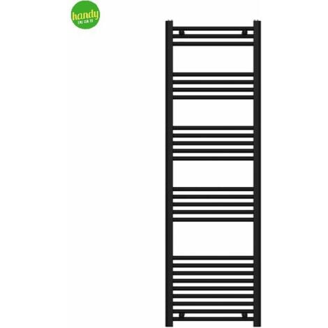 Radiatore termoarredo scaldasalviette nero opaco con tubolari Ø25mm modello elvia mm 840x450 watt 377 int.400 MAGMA