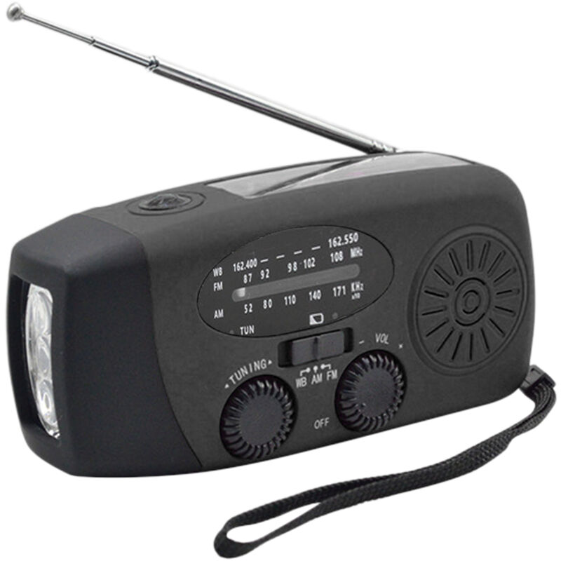 Lifcausal - Radio à manivelle d'urgence avec lampe de poche led pour urgence Radio météo portable am/fm noaa Radio dynamo avec chargeur de téléphone