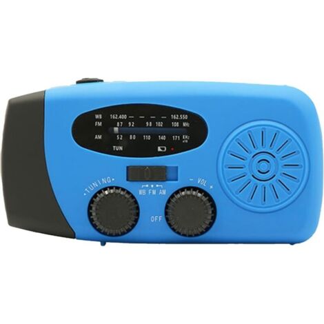 Radio à manivelle Générique, radio solaire rechargeable  Radio solaire rechargeable par USB, lampe torche LED, radio AM/FM pour le camping de survie