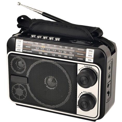 Radio a transistores AM/FM/SW1/SW2 Radio a batería o con CA con la mejor recepción Altavoz grande