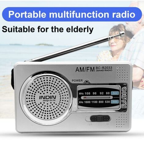 Radio AM FM Antenna telescopica Ricevitore radio portatile a banda intera Retro FM World Pocket Radio Player per anziani