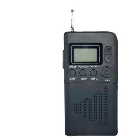 Radio AM/FM de bolsillo Radio compacta con receptor de transistores y pantalla digital LCD para camping, playa, oficina, escuela y hogar.