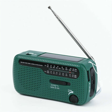 Radio AM FM NOAA Manivelle Dynamo Radio Solaire Radio Multifonction d'urgence Radio avec Lampe LED sirène batteire Portable pour randonnée Camping extérieur Cas d'urgence