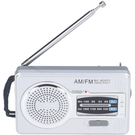 Radio AM FM Portable à Piles, Étanche en Plastique, pour Extérieur et Loisirs (BC-R2033)