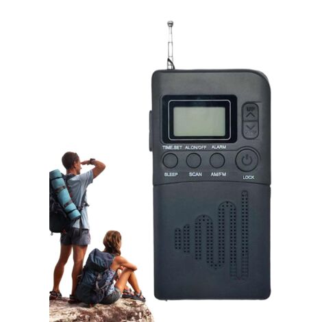 Radio AM/FM tascabile  Radio compatta - Ricevitore a transistor con display digitale LCD per campeggio, spiaggia, ufficio, scuola e casa