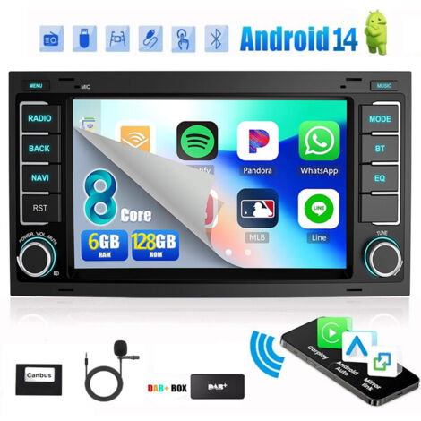 Radio Android de 8 núcleos para coche, GPS, DAB+, CarPlay, para VW Multivan T5, Touareg 7L 6+128G DAB+