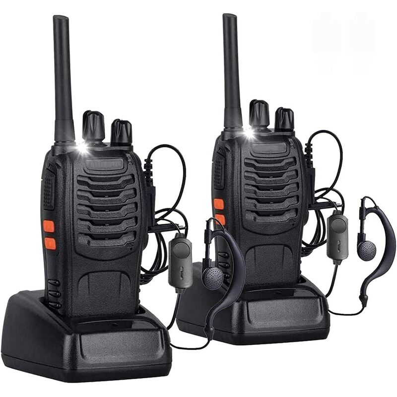 

Radio bidireccional Walkie Talkie 16 canales PMR 446 recargable Walkie Talkie de largo alcance con 2 piezas originales para auriculares Soporte VOX
