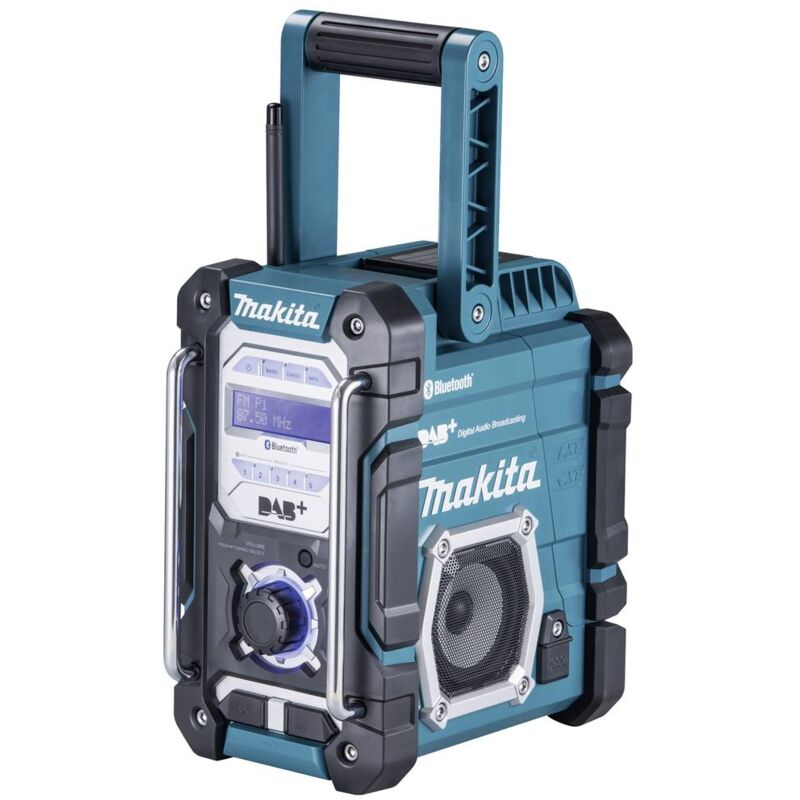 Radio de chantier Makita dab+, fm aux, Bluetooth, usb protégé contre les projections deau turquoise, noir - turquoise, noir