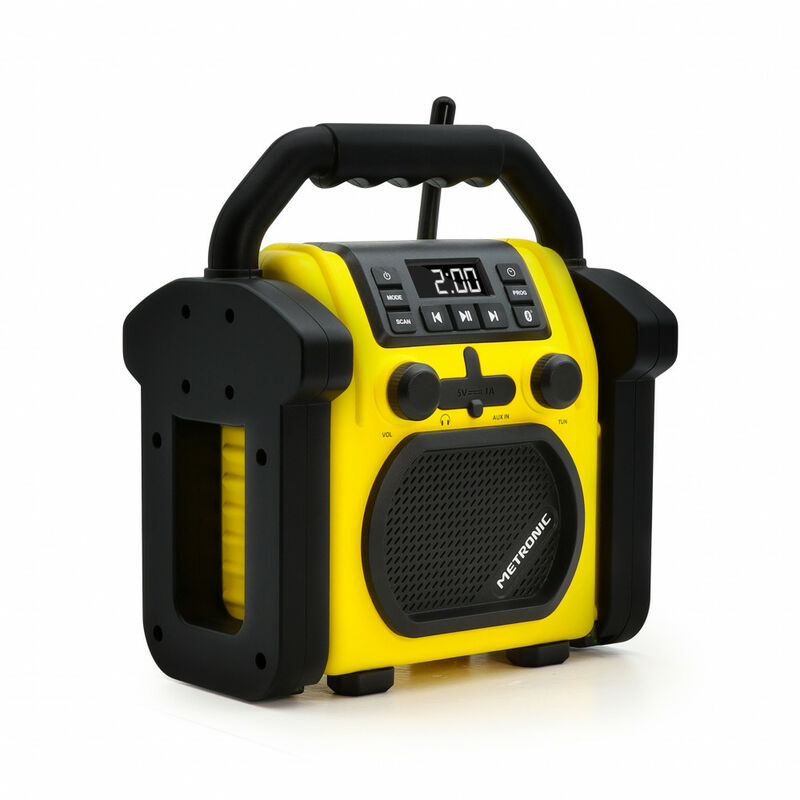 Metronic - Radio de chantier Billy fm, Bluetooth, batterie de secours - jaune et noir